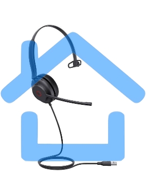 Гарнитура проводная Yealink UH35 Mono UC черный 1308138