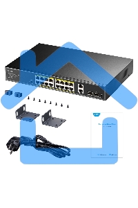 Коммутатор Cudy GS1018PS2 (L2) 18x1Gbит/с 2xКомбо(1000BASE-T/SFP) 2SFP 16PoE 200W неуправляемый
