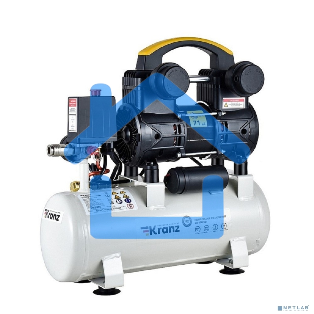 Компрессор воздушный Kranz KR-850/10, 850Вт, 140 л/мин, 10л