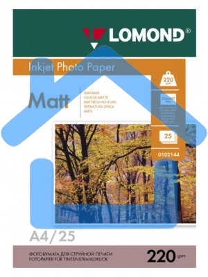 Фотобумага Lomond 0102148 A4/220г/м2/25л./белый матовое/матовое для струйной печати