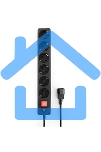 Сетевой фильтр Гарнизон EHB-0 0,5 м 6 розеток черный для UPS