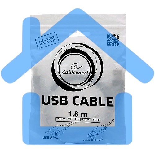 Кабель USB 2.0 Pro Cablexpert CCP-USB2-AMBM-6G, AM/BM, 1.8м, экран, серый