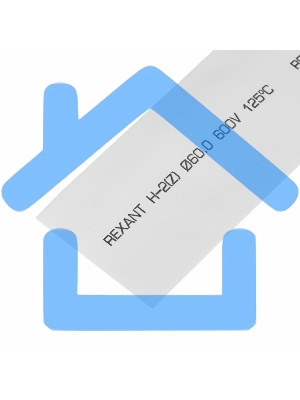 Термоусаживаемая трубка Rexant 60,0/30,0 мм, белая, упаковка 10 шт. по 1 м