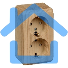 Розетка 2-м ОП Этюд Дача 16А защ. шторки с заземл. сосна SchE PA16-008D