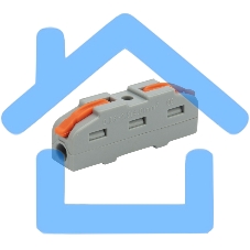 Соединительная клемма многоразовая проходная 1 полюс, серая (0,08-4 мм²) (50 шт./уп.) Rexant