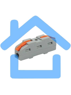 Соединительная клемма многоразовая проходная 1 полюс, серая (0,08-4 мм²) (50 шт./уп.) Rexant