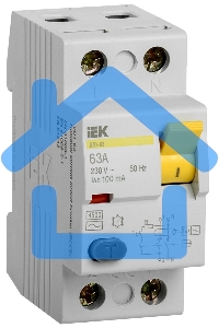 Выключатель дифференциального тока (УЗО) Iek MDV10-2-063-100 ВД1-63 2Р 63А 100мА ИЭК