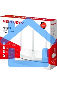 Роутер Mercusys MW306R 300 Mbps Multi-Mode Wireless N Router, 3 × Fixed External Antennas, 3× 10/100 LAN Port, 1× 10/100 WAN Port, 4 in 1- Access Point/Router/Range extender/WISP Mode, WPS/Reset Button, Parental Controls, Guest Network