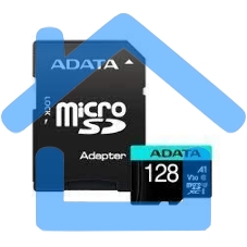 Карта памяти MICRO SDXC 128Gb W/AD. AUSDX128GUI3V30SA2-RA1 ADATA
