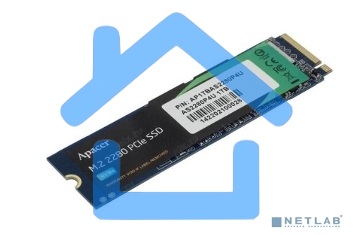 Накопитель SSD Apacer AS2280P4U, 1Tb, M.2 2280, PCIe 3.0 x4, NVMe, R/W 3500/3000