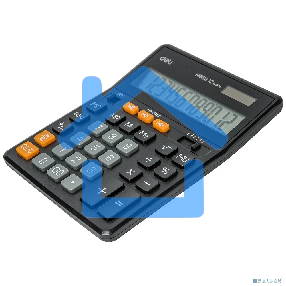 Калькулятор настольный Deli E1631 черный 12-разр.