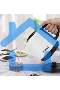 Чайник электрический Kitfort KT-6112 1л. 1630Вт белый/черный (корпус: нержавеющая сталь)