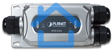 индустриальный PoE экстендер PLANET IPOE-E302 IP67-rated Industrial 1-Port 802.3bt PoE++ to 2-Port 802.3at PoE+ Extender (-40~75 degrees C, IK10 impact protection), 3 x waterproof cable glands included