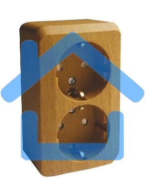 Розетка 2-м ОП Этюд Дача 16А защ. шторки с заземл. бук SchE PA16-008T