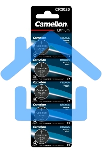 Элемент питания литиевый Camelion CR CR2025 BL-5 (блист.5шт)