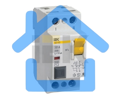 УЗО Iek MDV10-2-063-100 ВД1-63 2Р 63А 100мА ИЭК