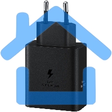 Сетевое зарядное устройство Samsung EP-T5020 50W 3A (PD) 2xUSB type-C для Samsung черный