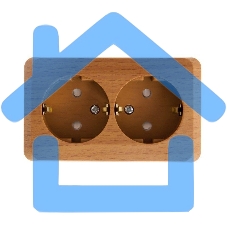 Розетка 2-м ОП Этюд Дача 16А защ. шторки с заземл. бук SchE PA16-008T