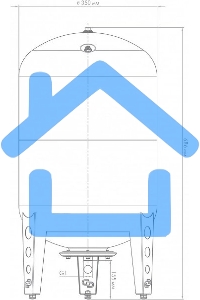 Гидроаккумулятор вертикальный ВП 50 к, комбинированный фланец