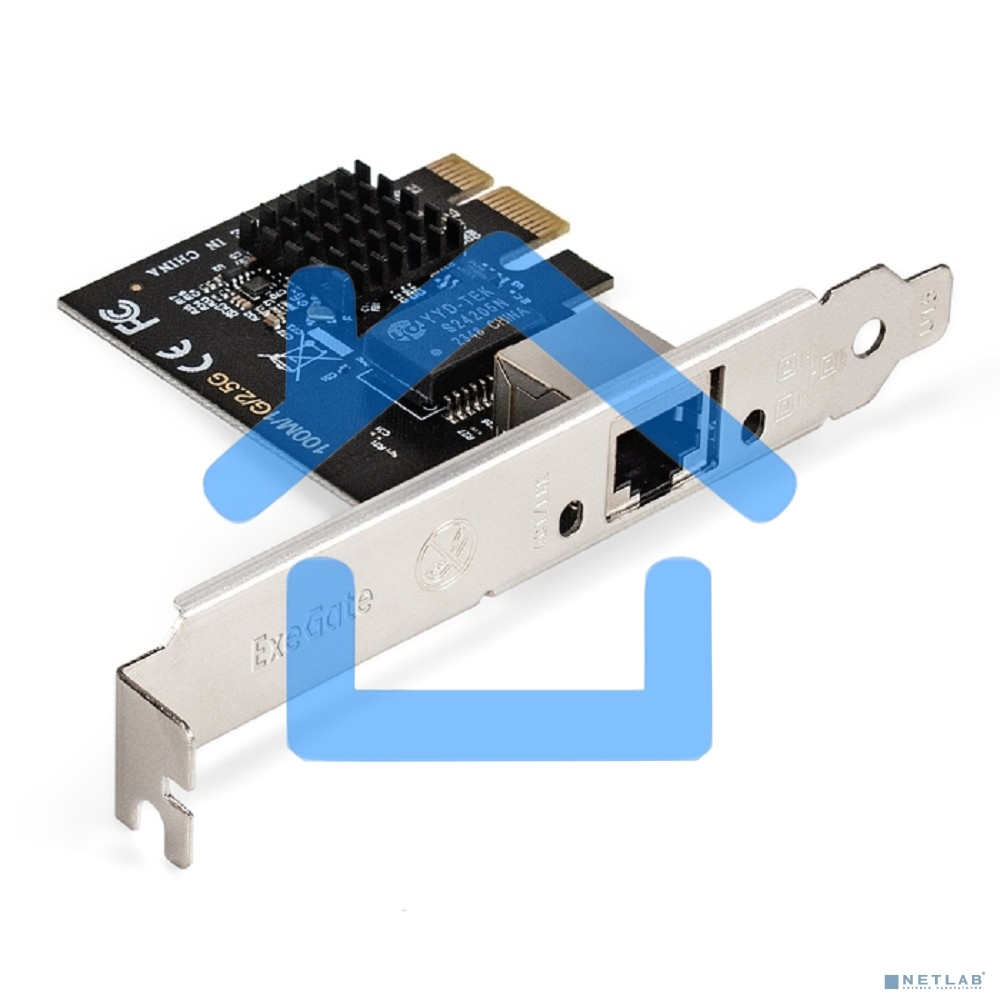 Сетевой адаптер ExeGate EXE-251 (PCI-E x1 v2.0, 1xRJ45, UTP 100Mbps/1000Mbps/2.5Gbps RTL8125B)