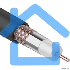 Кабель коаксиальный Rexant RG-6U+Cu, 75 Ом, Cu/Al/Cu, 64%, бухта 100 м, черный OUTDOOR