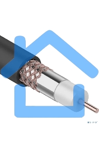 Кабель коаксиальный Rexant RG-6U+Cu, 75 Ом, Cu/Al/Cu, 64%, бухта 100 м, черный OUTDOOR