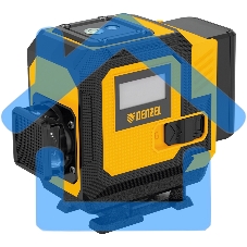 Лазерный уровень мультипризменный Denzel DLV-360-3T, 30 м, зеленый луч, Li-Ion 2,4 Aч, штатив