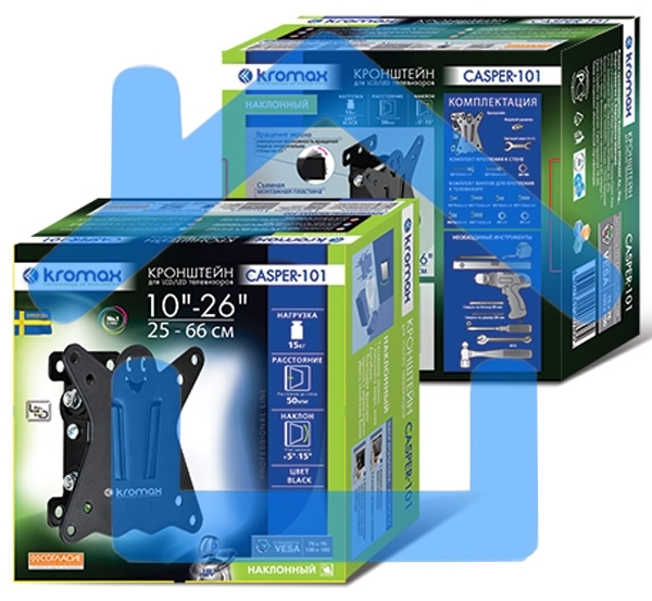 Кронштейн Kromax CASPER-101 черный, для LED/LCD ТВ 10