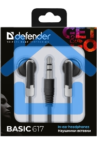 Наушники вставки Defender Basic 617 черный