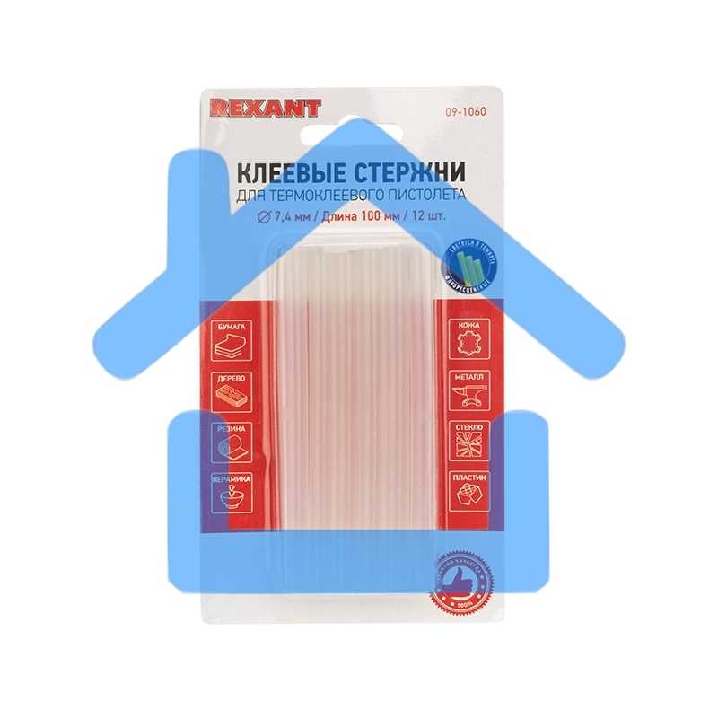 Стержни клеевые Rexant Ø 7 мм, 100 мм, прозрачные светящиеся (12 шт./уп.) (блистер)
