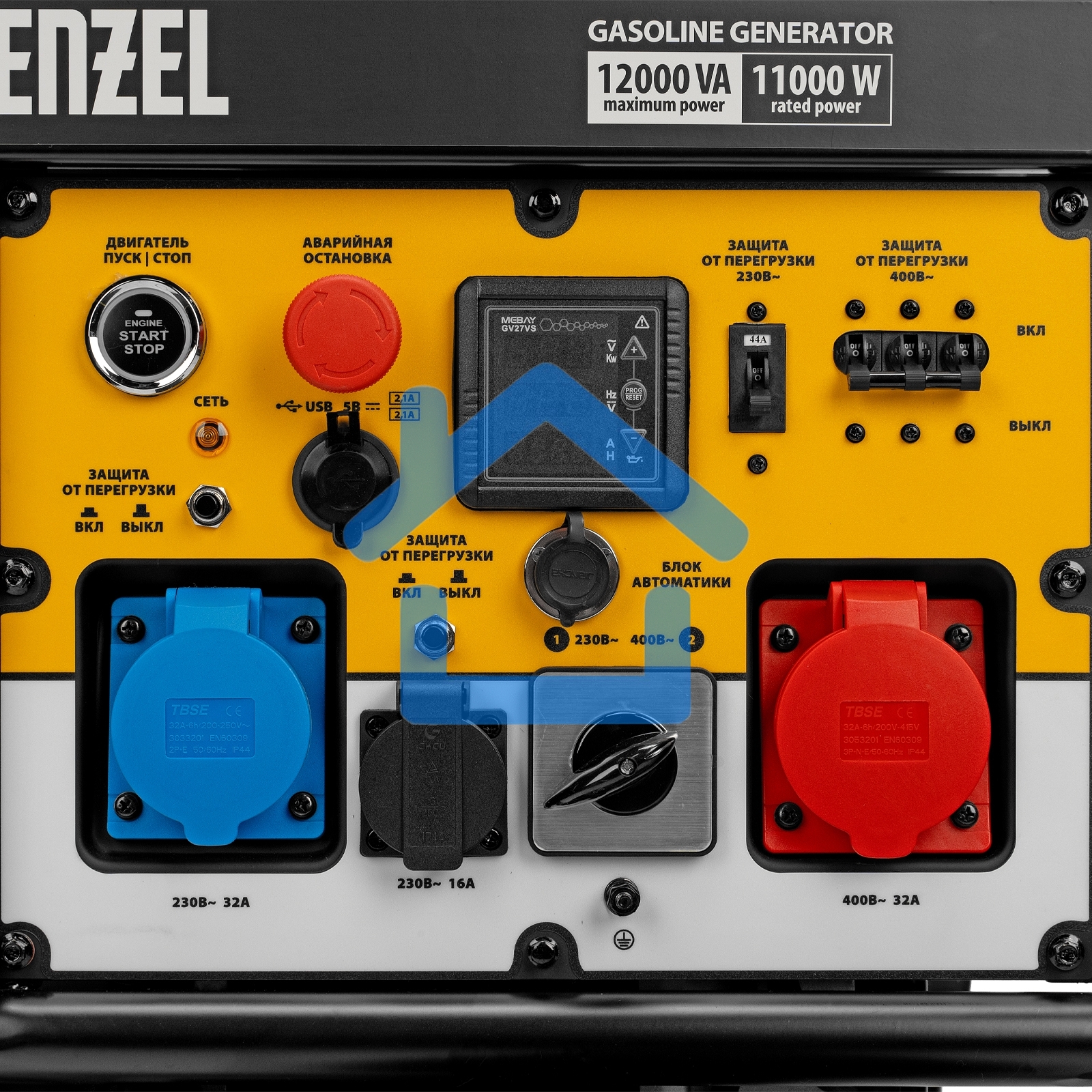 Электрогенератор бензиновый Denzel PS-120EAD-3, 12 кВт, 110 дБ, 180 кг