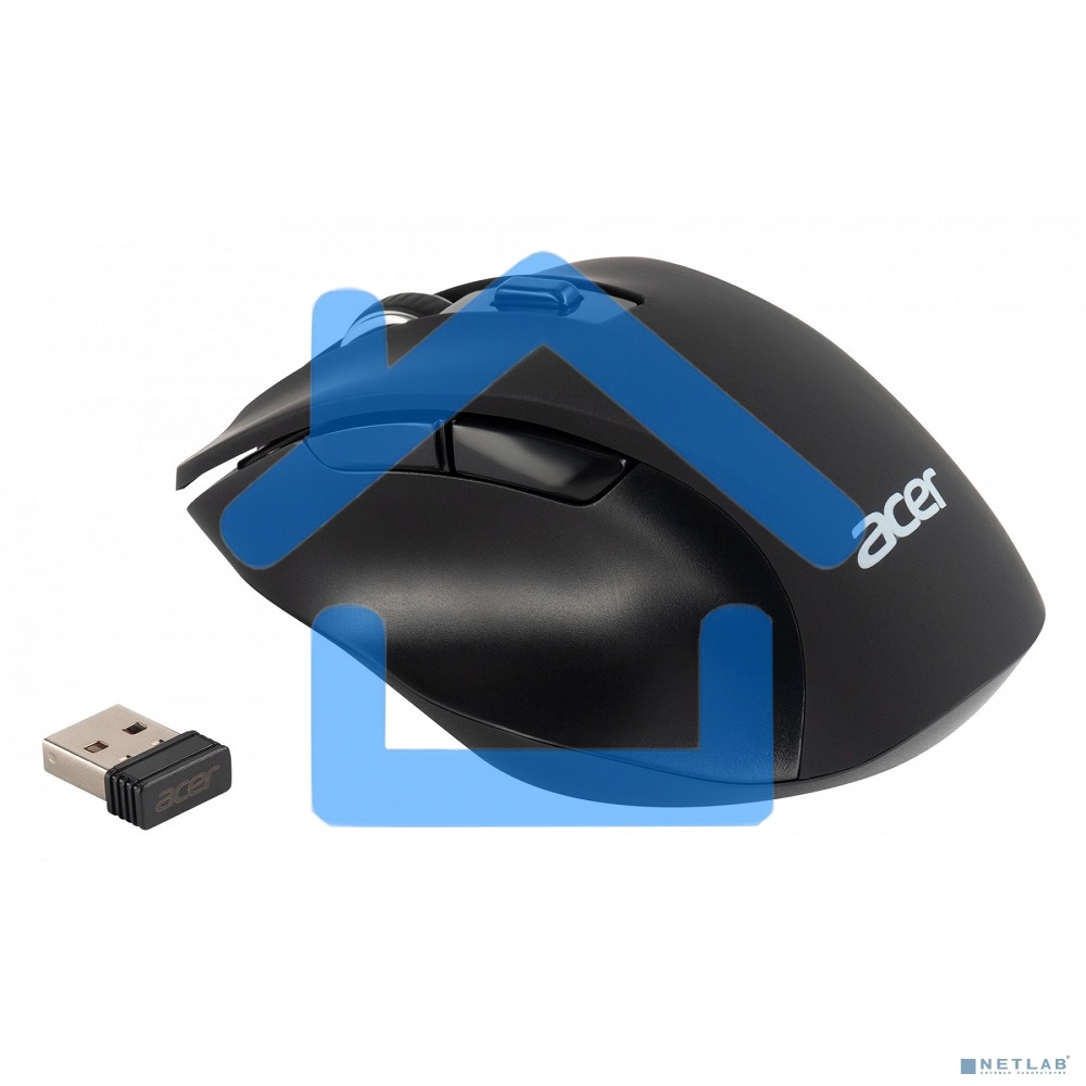 Мышь беспроводная Acer OMR140 черный, 1600 dpi, радиоканал, USB, кнопки - 6