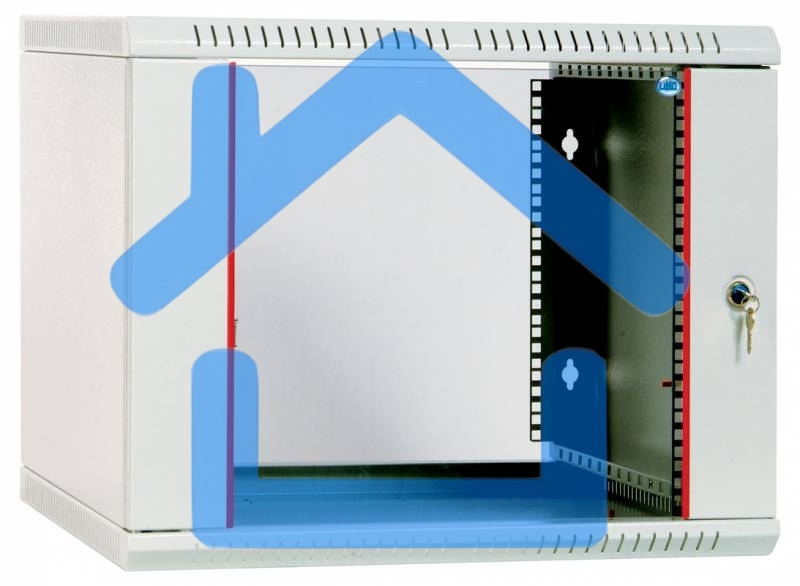 Шкаф телеком. настенный разборный 15U (600х520) дверь стекло (ШРН-Э-15.500) (1 коробка)