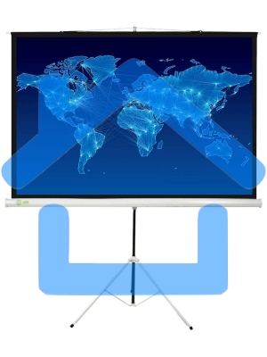 Экран Cactus 150x150см Triscreen CS-PST-150x150 1:1 напольный рулонный белый