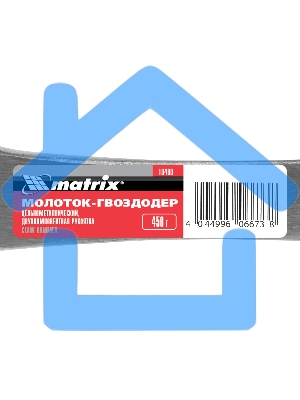 Молоток-гвоздодер Matrix 450 г, цельнометаллический, двухкомпонентная рукоятка