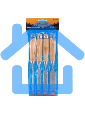 Набор долот-стамесок, 6-12-18-24 мм, плоских, деревянные рукоятки Sparta