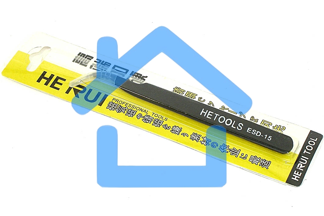 Пинцет HETOOLS ESD-15 изогнутый 120мм черный