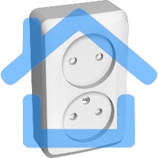 Розетка 2-м ОП Этюд 16А IP20 защ. шторки без заземл. белый SchE PA16-006B