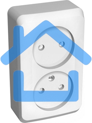 Розетка 2-м ОП Этюд 16А IP20 защ. шторки без заземл. белый SchE PA16-006B