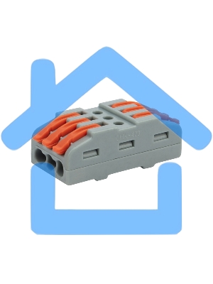 Клемма соединительная многоразовая проходная 3 полюса (0,08-4 мм²), серая (30 шт./уп.) Rexant