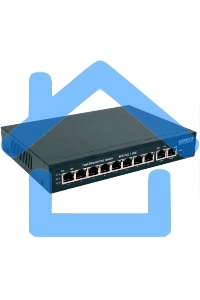 Коммутатор PoE OSNOVO SW-20820(120W), 8 x FE с поддержкой PoE (IEEE 802.3af/at), 2 x GE, до 30W на порт, суммарно до 115W