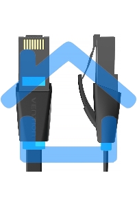 Патч-корд Vention прямой UTP cat.6, RJ45 - 1,5м. плоский черный
