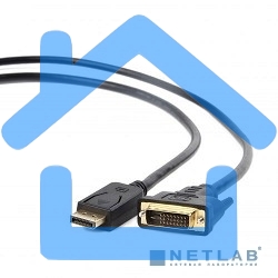 Кабель DisplayPort-DVI Gembird/Cablexpert 1м, 20M/19M, черный, экран, пакет(CC-DPM-DVIM-1M)