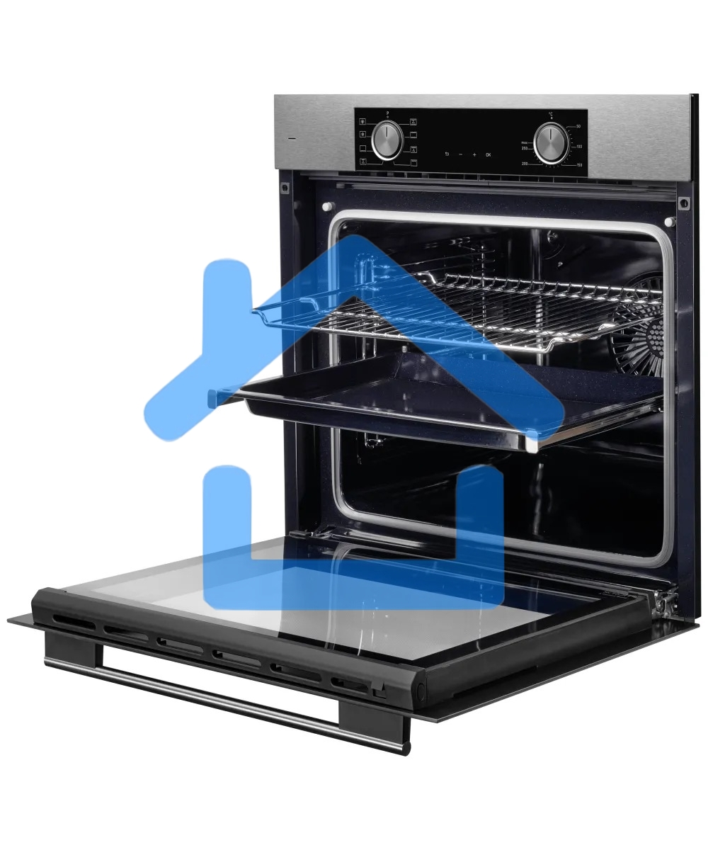 Встраиваемый духовой шкаф Kuppersberg HF 608 BX 80 л, High-Tech, 6 режимов, паровая очистка, черный, нерж. сталь