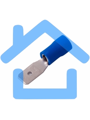 Клемма плоская изолированная штекер 4.8 мм 1.5-2.5 мм² (РПи-п 2.5-(4.8)/РПИп 2-5) синяя Rexant