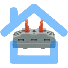 Клемма соединительная многоразовая проходная 3 полюса (0,08-4 мм²), серая (30 шт./уп.) Rexant