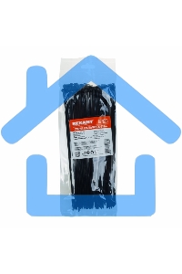 Хомут-стяжка кабельная нейлоновая Rexant 250 x3,6 мм, черная, упаковка 100 шт.