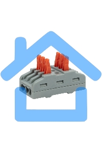 Клемма соединительная многоразовая проходная 3 полюса (0,08-4 мм²), серая (30 шт./уп.) Rexant