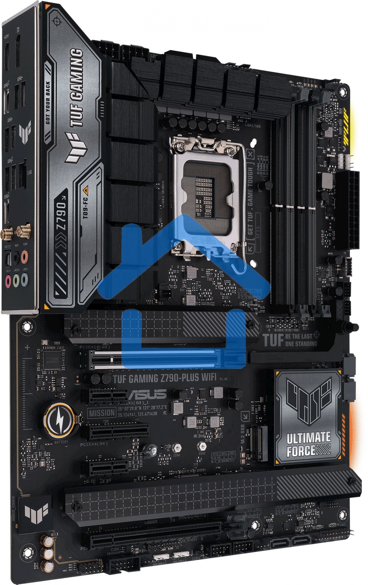 Материнская плата ASUS TUF GAMING Z790-PLUS WIFI, LGA 1700, Intel Z790, 4xDDR5, 4xSATA, 4xM.2, 1xPCIe 5.0 x16, 1xPCIe 4.0 x4, 2xUSB-A 3.2 Gen 2, 4xUSB-A 3.2 Gen 1, 1xUSB-C 3.2 Gen 2, 1xUSB-C 3.2 Gen 2x2, 1x2.5Gb LAN, 5x3.5 мм, 7.1, Standard-ATX