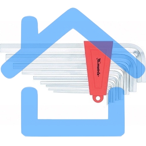 Набор ключей имбусовых Matrix HEX, 2–12 мм, CrV, 9 шт., удлиненные, сатин.